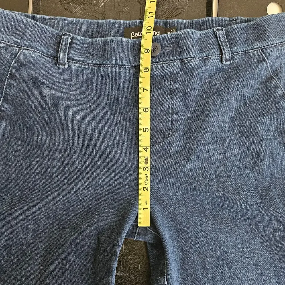 Betabrand Faux Denim Stretch Bootcut Pull On Pants‎ | Women's Medium | FLAWS